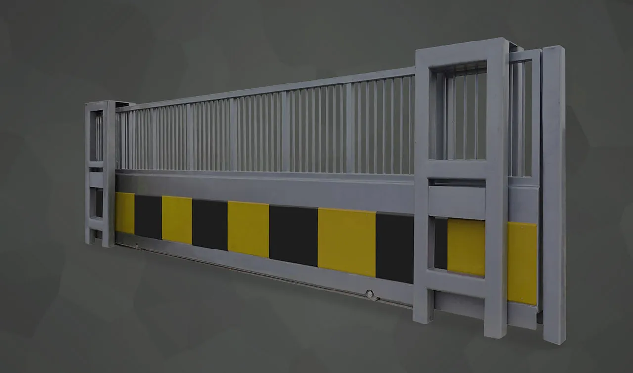 Impact-resistant custom-made sliding gates in steel to prevent the intrusion of unauthorized vehicles, for the maximum protection of high-risk areas